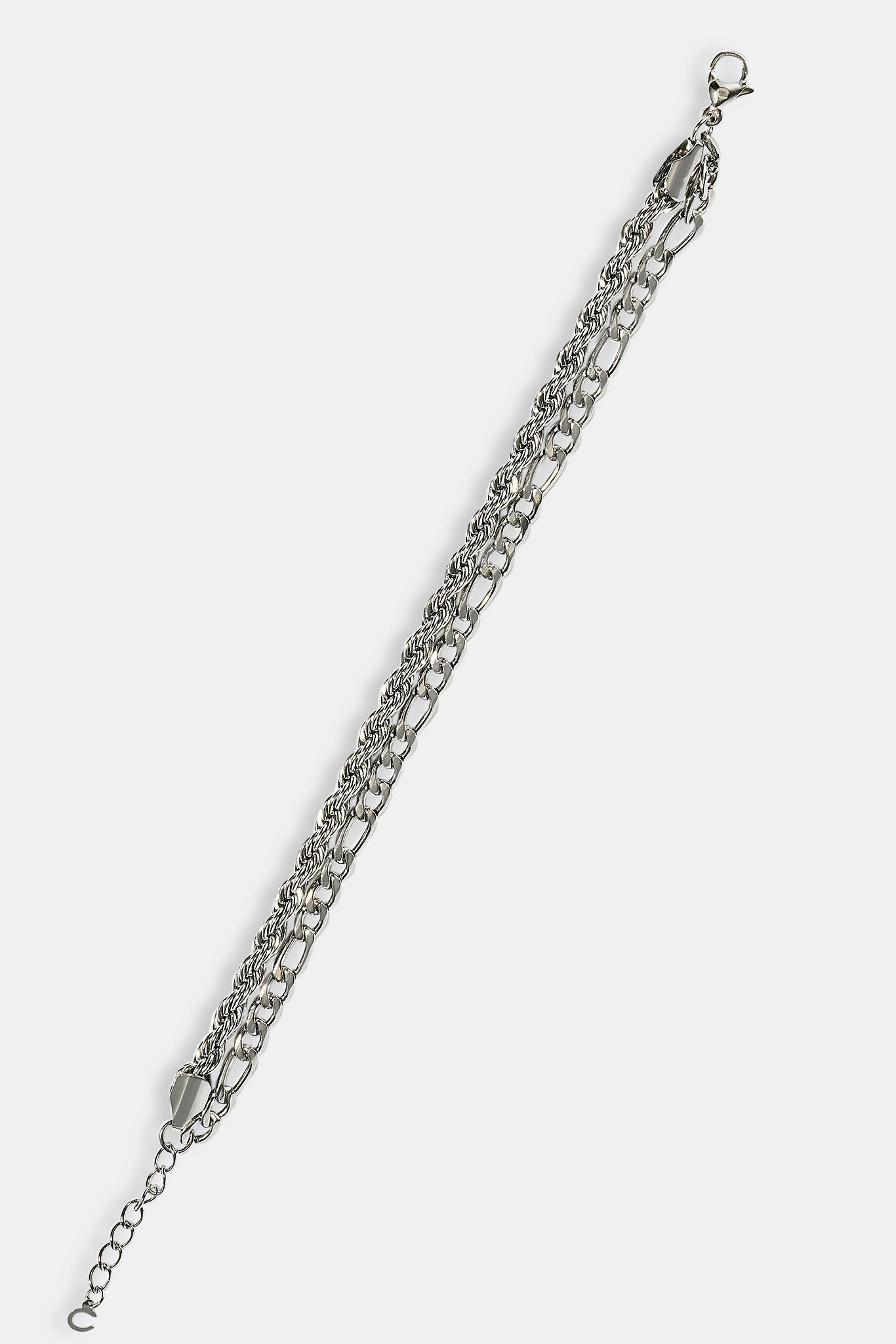 Double Rope & Figaro Bracelet - 5mm - White